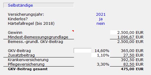 GKV-Beitrag Selbstaendige